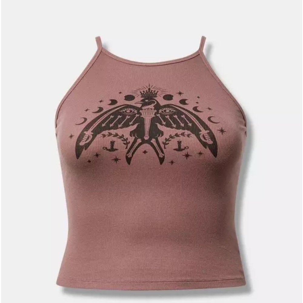 NWT Torrid Size 2 Sparrow Fitted Rib High Neck Cropped Cami